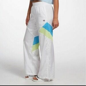 Champion Pants‎ Windbreaker Warm-Up Jogger Women Small White 90s Track Retro New